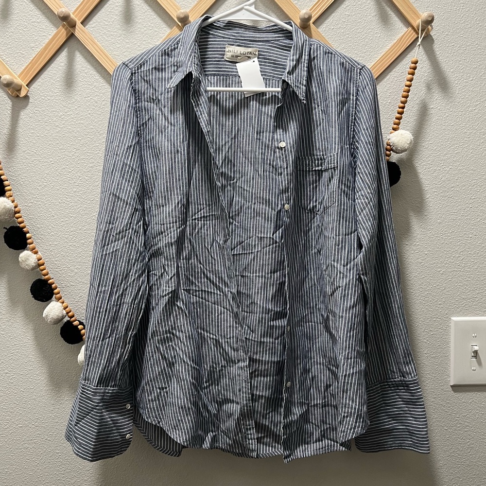 Nili Lotan Striped Lightweight Button Down